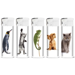 High Fire Refillable Piezo Lighters (1 display 50 lighters) Animals Graphics